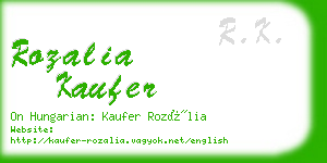 rozalia kaufer business card